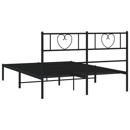 sengeramme med sengegavl 160x200 cm metal sort