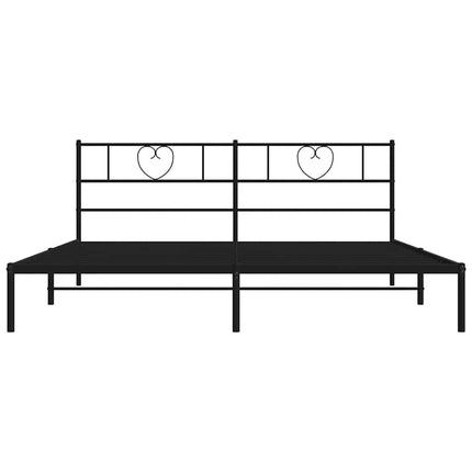 sengeramme med sengegavl 180x200 cm metal sort