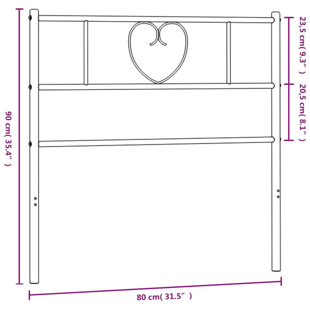 udskiftningsgavl 75 cm metal sort