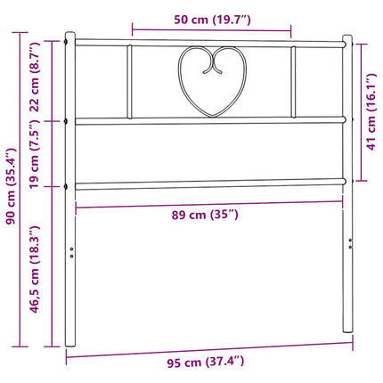 udskiftningsgavl 90 cm metal sort
