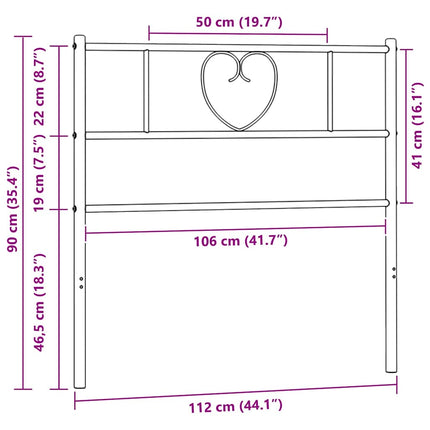 udskiftningsgavl 107 cm metal sort