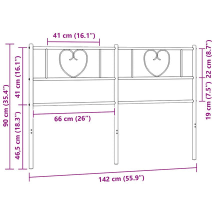 udskiftningsgavl 135 cm metal sort