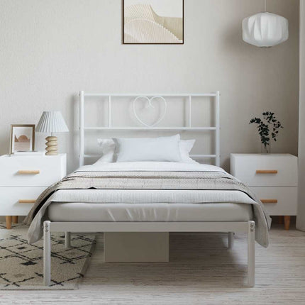 sengeramme med sengegavl 100x200 cm metal hvid