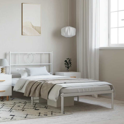 sengeramme med sengegavl 100x200 cm metal hvid