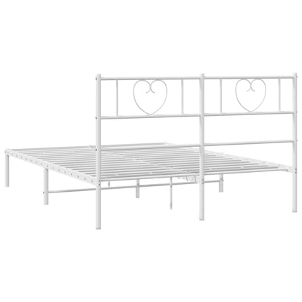 sengeramme med sengegavl 160x200 cm metal hvid