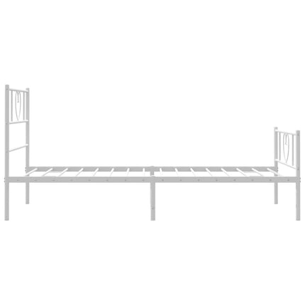 sengeramme med sengegavl og fodgærde 90x190 cm metal hvid