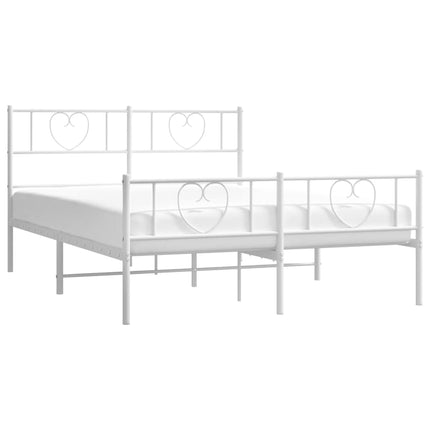 sengeramme med sengegavl og fodgærde 120x190 cm metal hvid