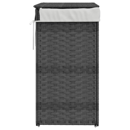 vasketøjskurv med låg 46x33x60 cm polyrattan grå