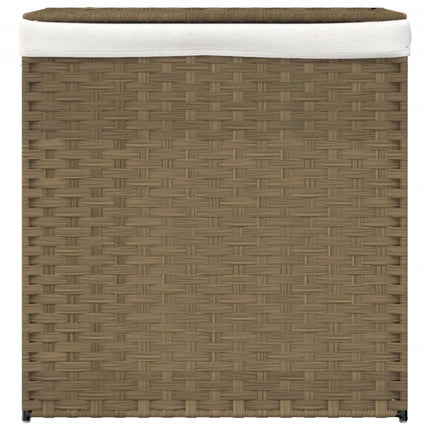 vasketøjskurv med 2 sektioner 53x35x57 cm polyrattan