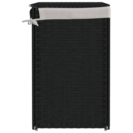 vasketøjskurv med 2 sektioner 53x35x57 cm polyrattan sort