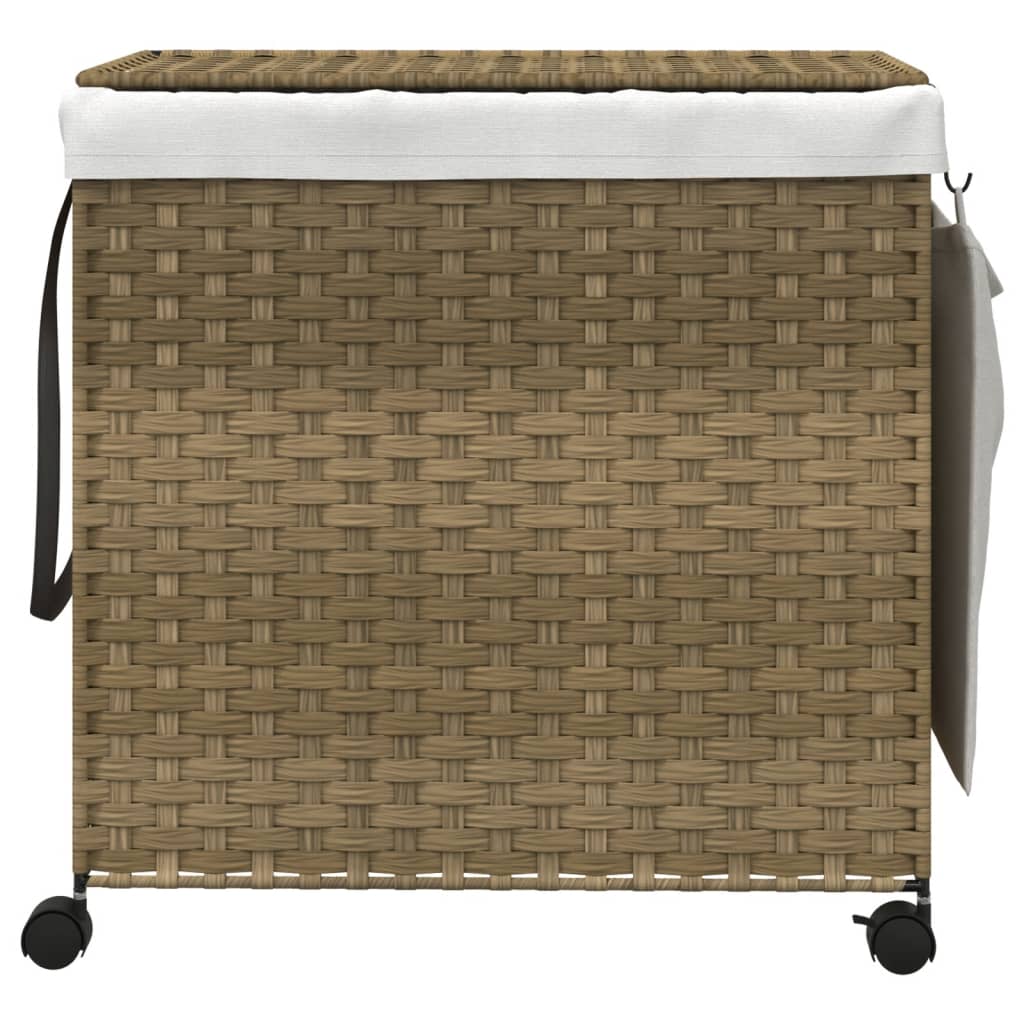 vasketøjskurv med hjul 60x35x60,5 cm rattan