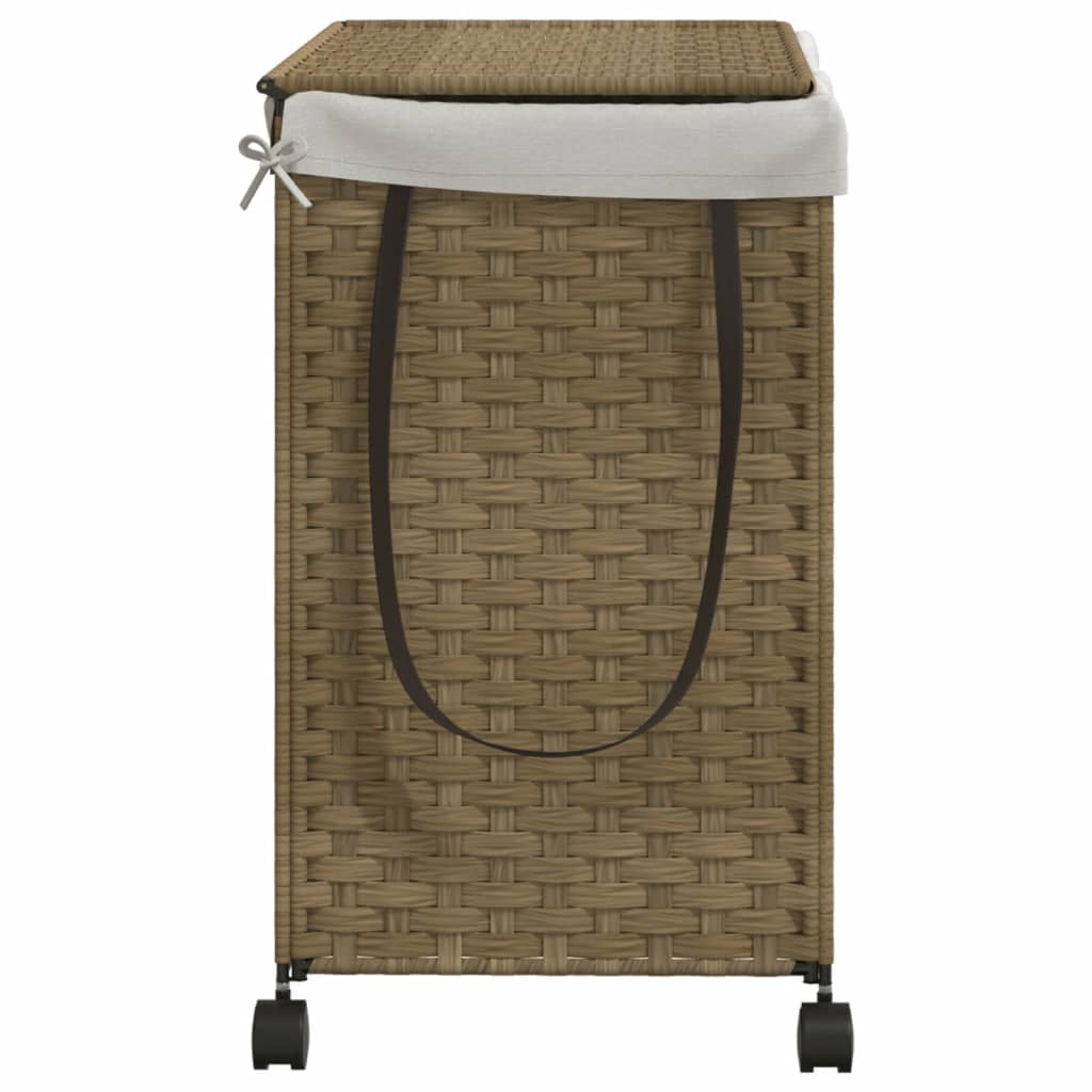 vasketøjskurv med hjul 60x35x60,5 cm rattan