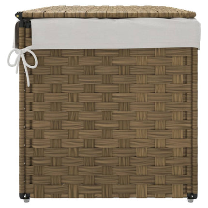 vasketøjskurv med låg 55,5x35x34 cm polyrattan