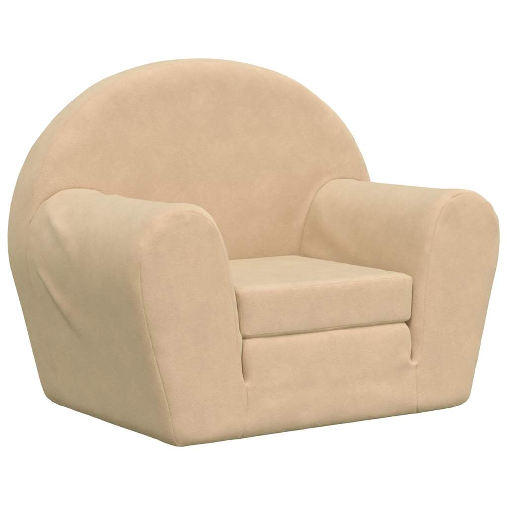 sofaseng til børn blødt plys cremefarvet