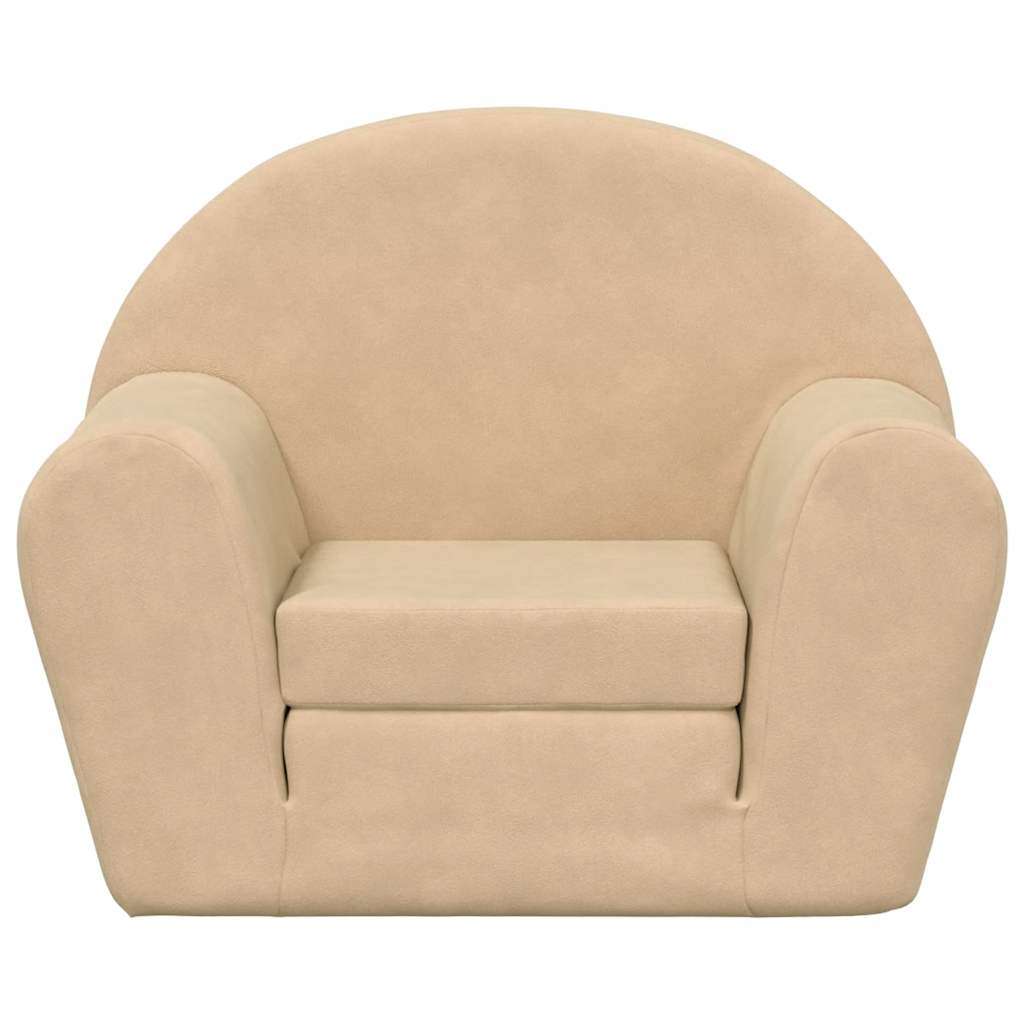 sofaseng til børn blødt plys cremefarvet