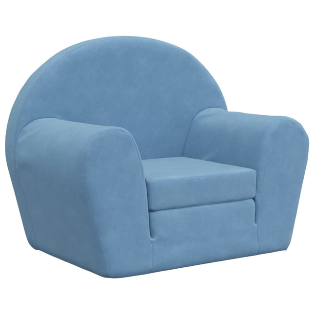 sovesofa til børn blødt plys blå