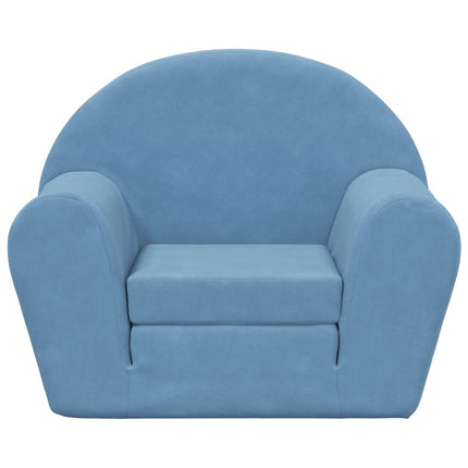 sovesofa til børn blødt plys blå