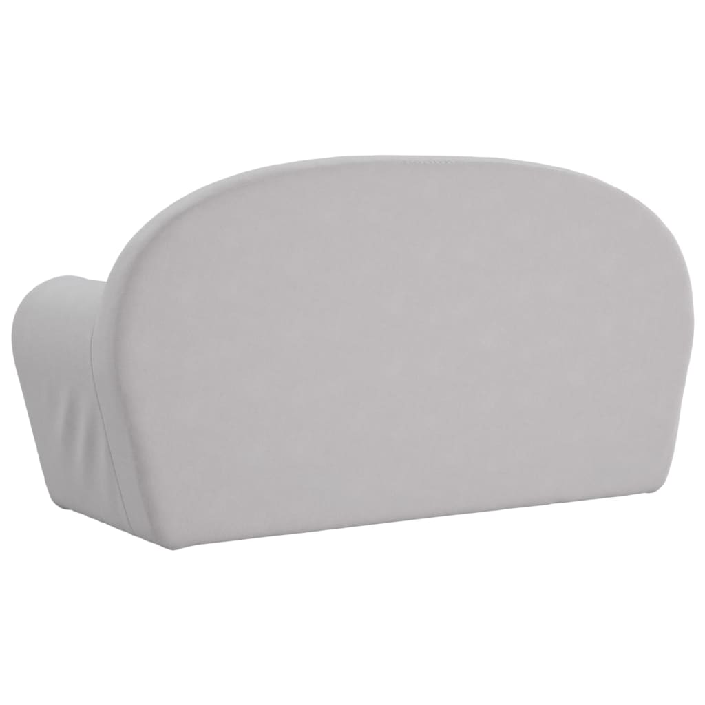 2-personers sovesofa til børn blødt plys lysegrå