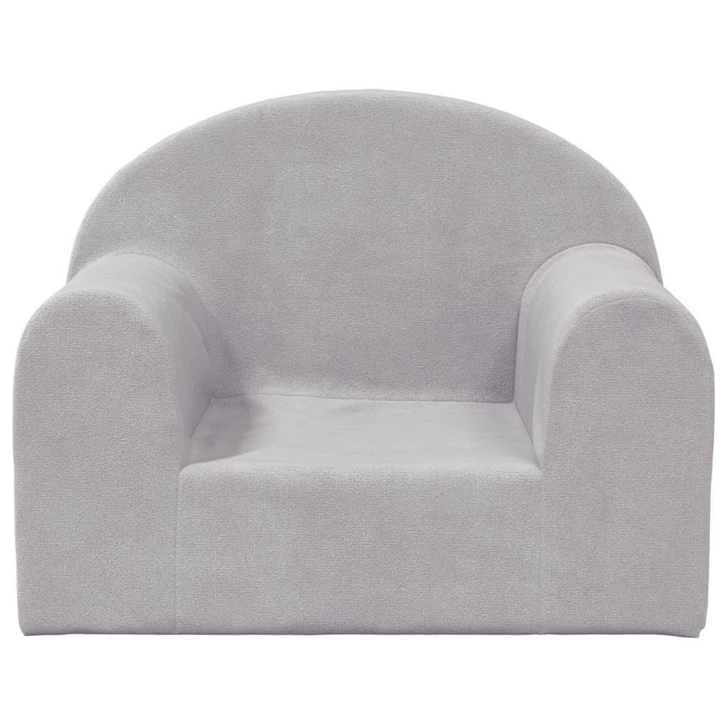 lænestol til børn blødt plys lysegrå