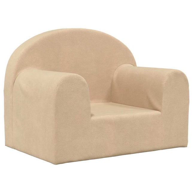 sofa til børn blødt plys cremefarvet