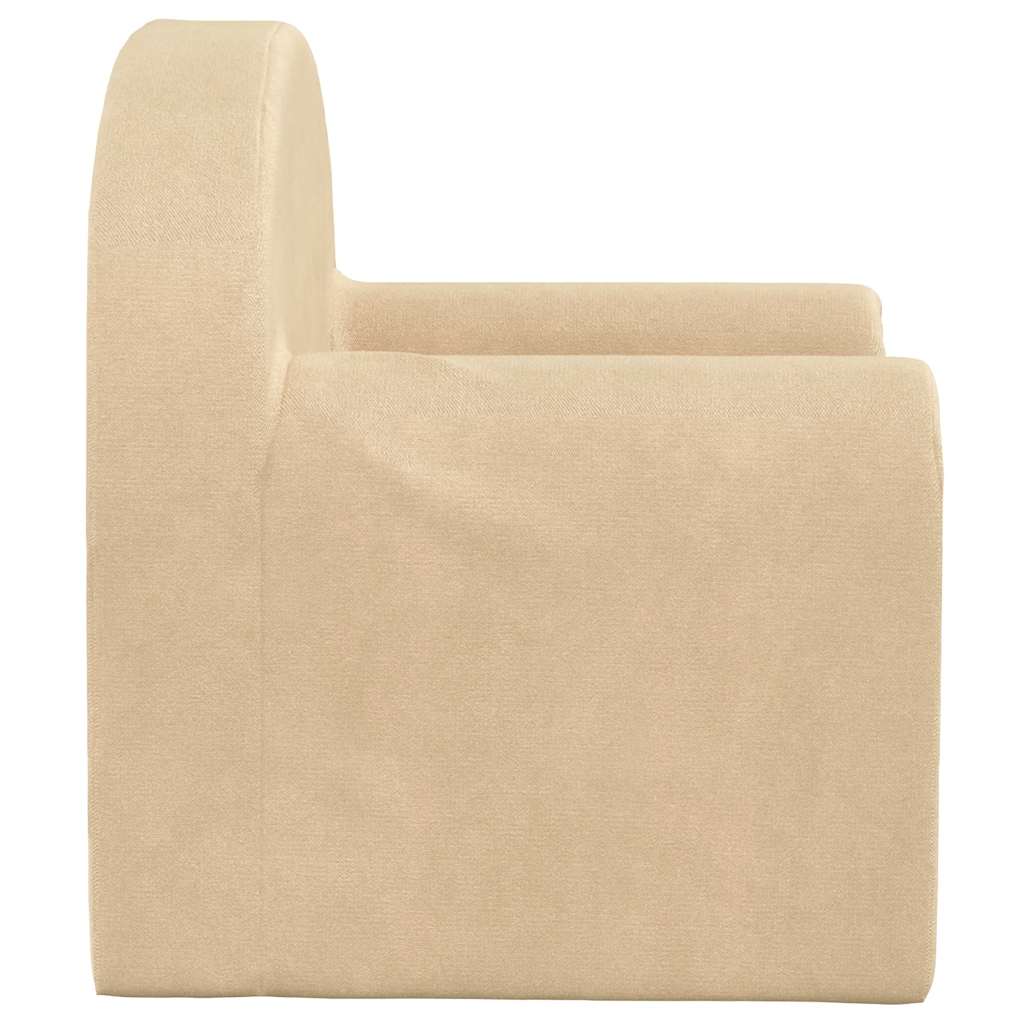 sofa til børn blødt plys cremefarvet