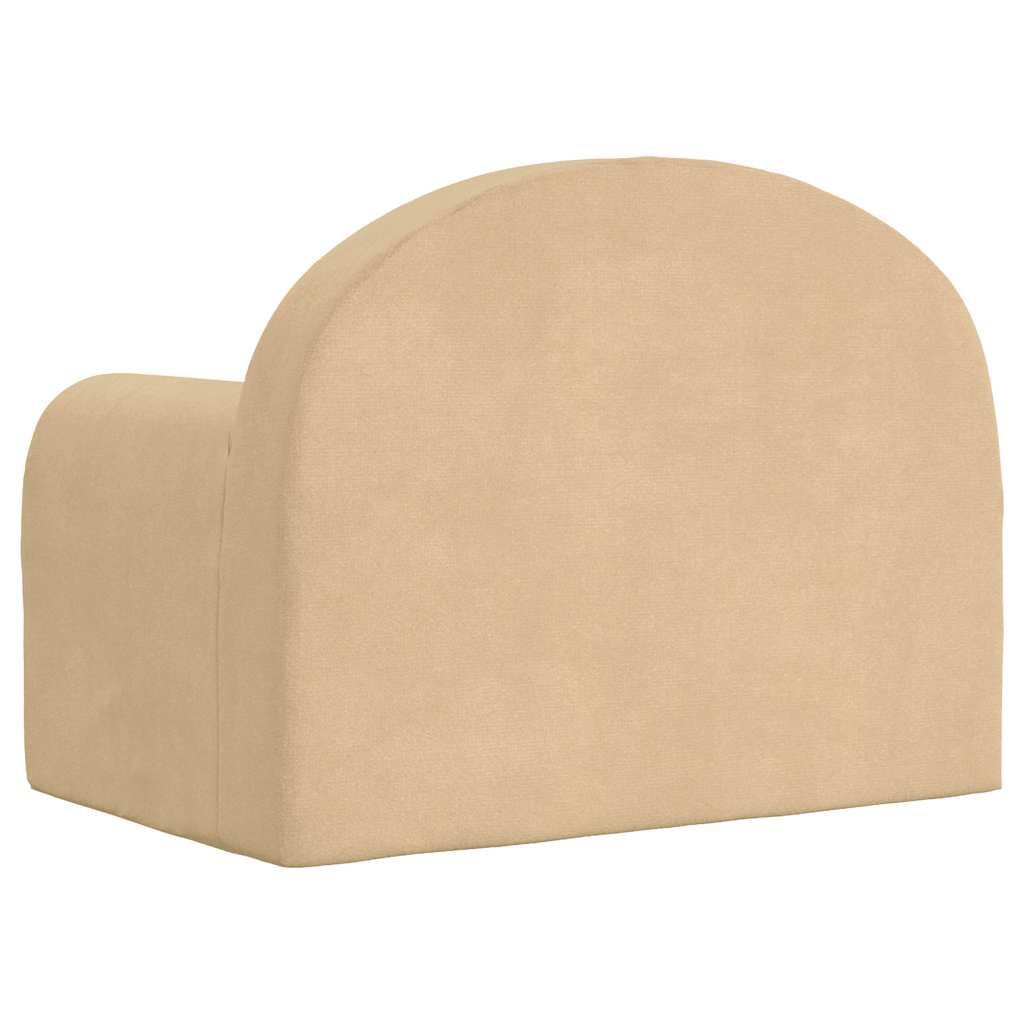 sofa til børn blødt plys cremefarvet