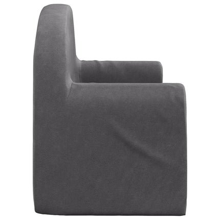 2-personers sofa til børn blødt plys antracitgrå