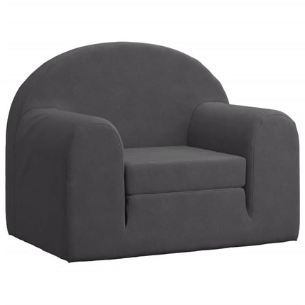 sovesofa til børn blødt plys antracitgrå