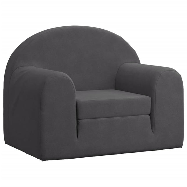 sovesofa til børn blødt plys antracitgrå