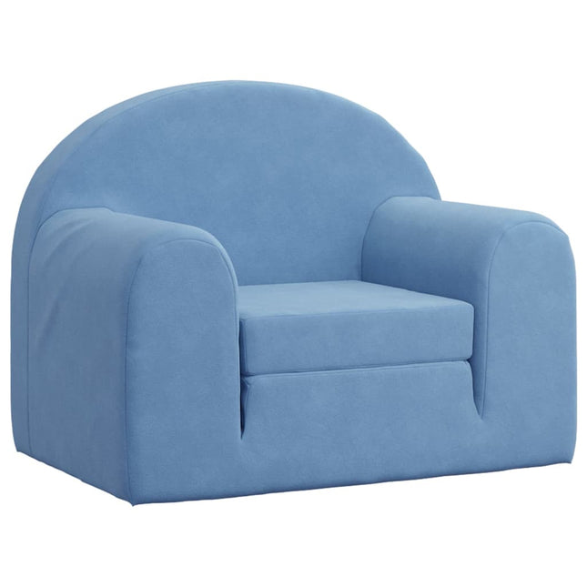 sovesofa til børn blødt plys blå