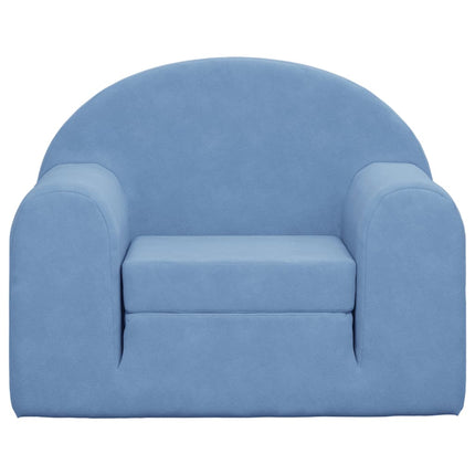 sovesofa til børn blødt plys blå