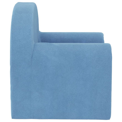 sovesofa til børn blødt plys blå