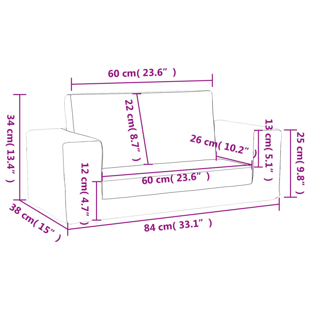 2-personers sovesofa til børn med stjerner blødt plys lysegrå
