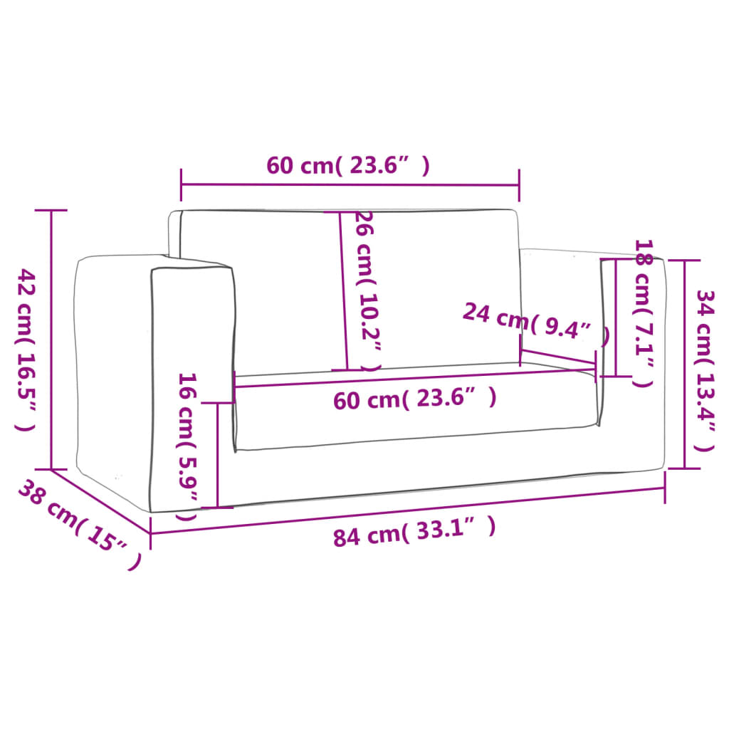 2-personers sovesofa til børn med stjerner blødt plys lysegrå