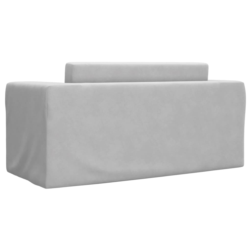 2-personers sovesofa til børn blødt plys lysegrå