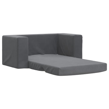 2-personers sovesofa til børn blødt plys antracitgrå