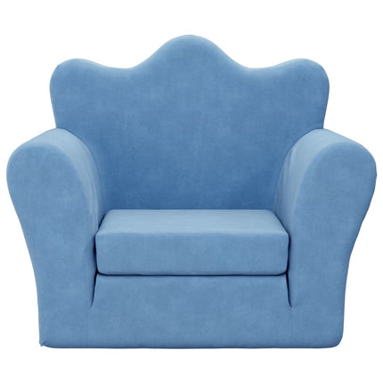 sovesofa til børn blødt plys blå