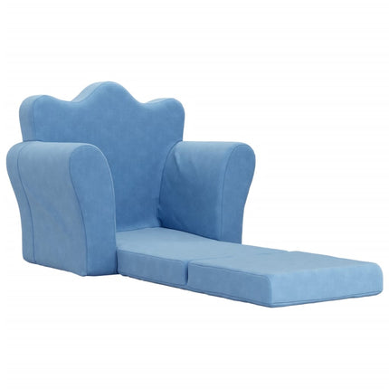 sovesofa til børn blødt plys blå