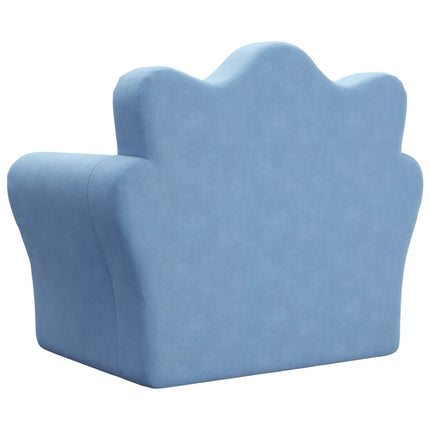 sovesofa til børn blødt plys blå