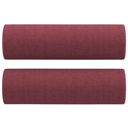 3-personers sofa med pyntepuder 180 cm stof vinrød