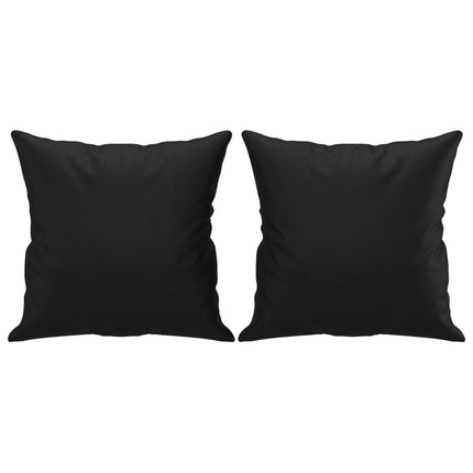 2-personers sofa med pyntepuder 120 cm kunstlæder sort