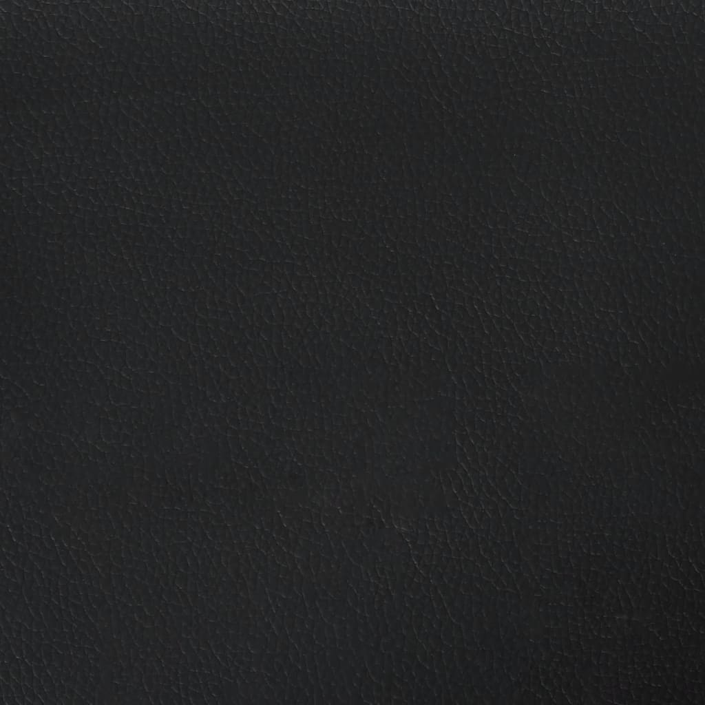 2-personers sofa med pyntepuder 120 cm kunstlæder sort