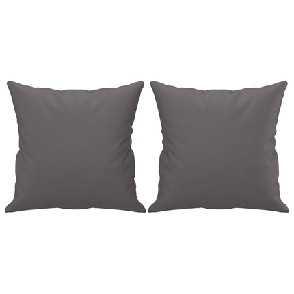 3-personers sofa med pyntepuder 180 cm kunstlæder grå