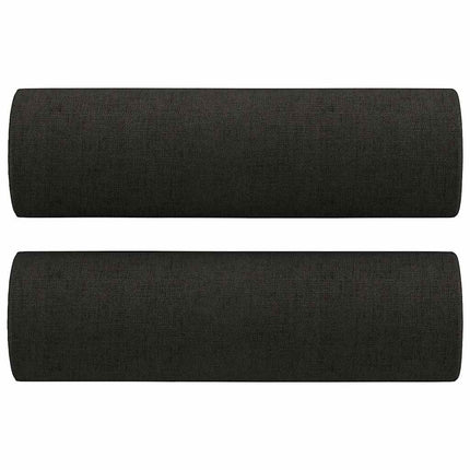 3-personers sofa med pyntepuder 180 cm stof sort