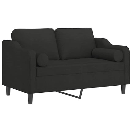 2-personers sofa med pyntepuder 120 cm stof sort