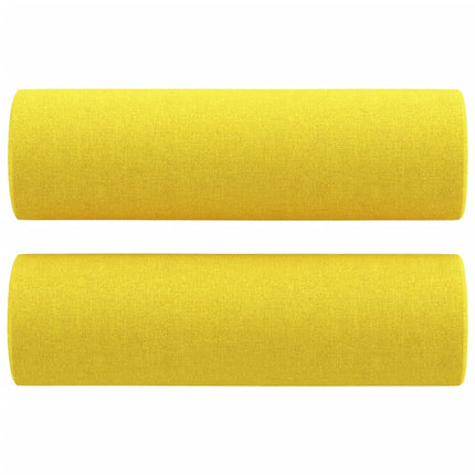 2-personers sofa med pyntepuder 120 cm stof lysegul