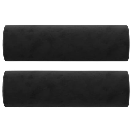 2-personers sofa med pyntepuder 120 cm velour sort