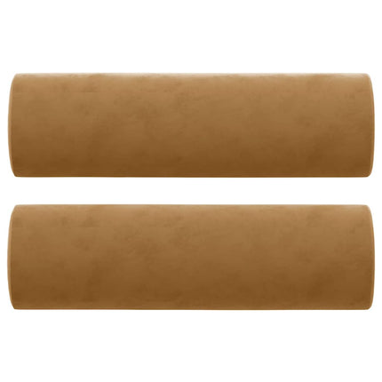 2-personers sofa med pyntepuder 120 cm velour brun