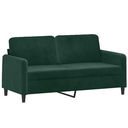 2-personers sofa med pyntepuder 140 cm velour mørkegrøn