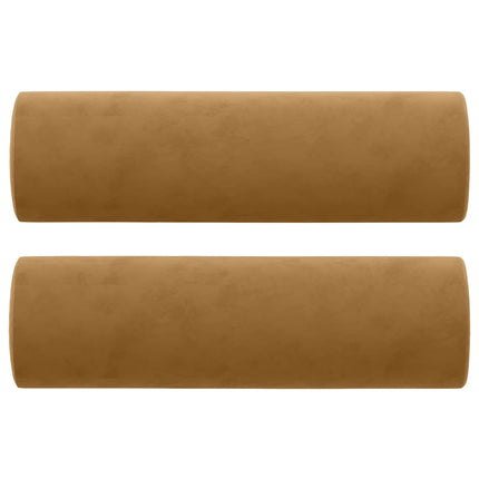 2-personers sofa med pyntepuder 140 cm velour brun